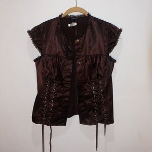 Vintage brown corset style bottom down top y2k style